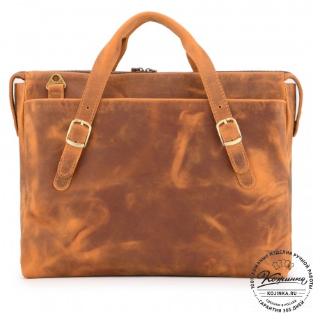  Кожаная деловая сумка "Франклин" (рыжий крейзи)